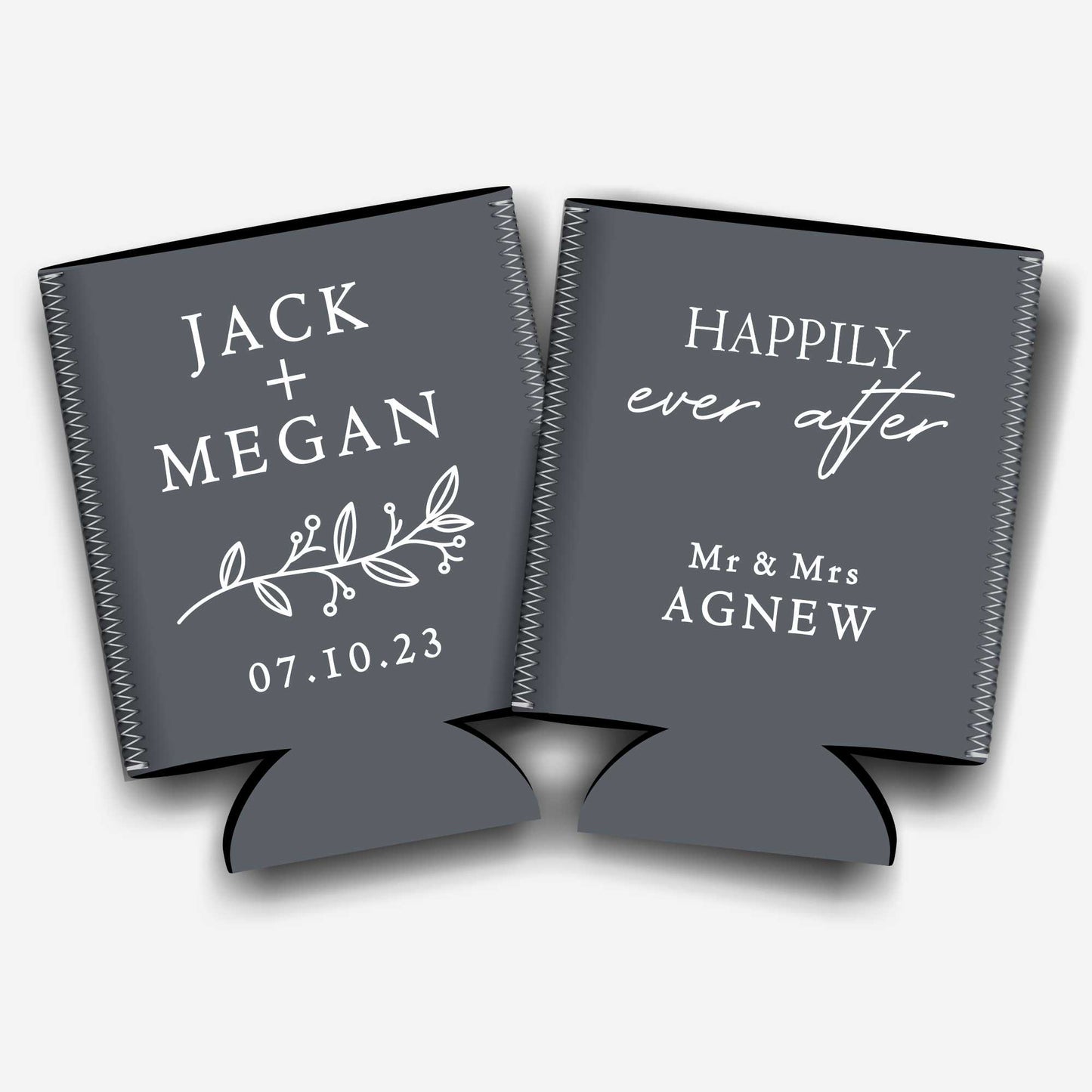 Colapsible flat-pack stubby holders wedding