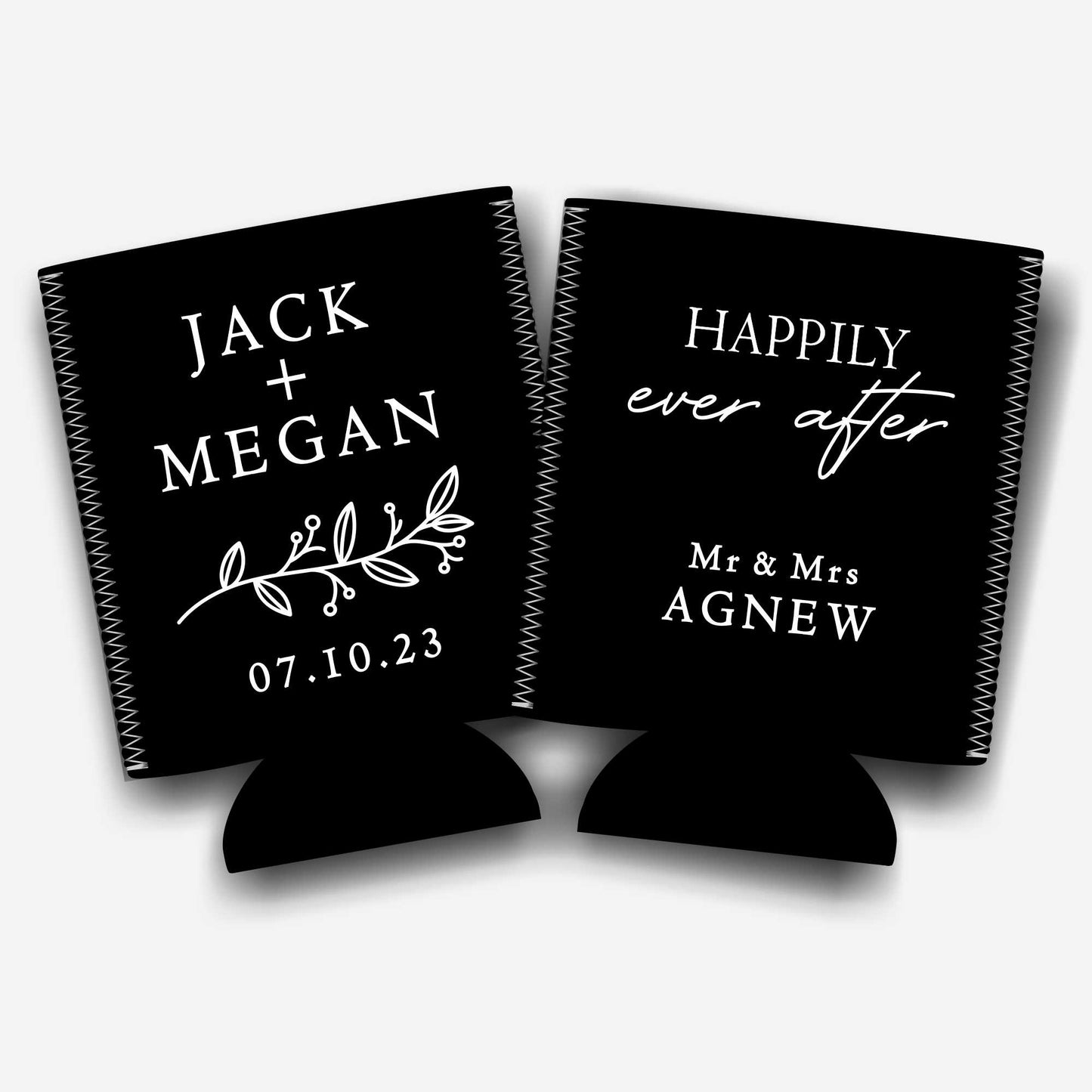 Colapsible flat-pack stubby holders wedding