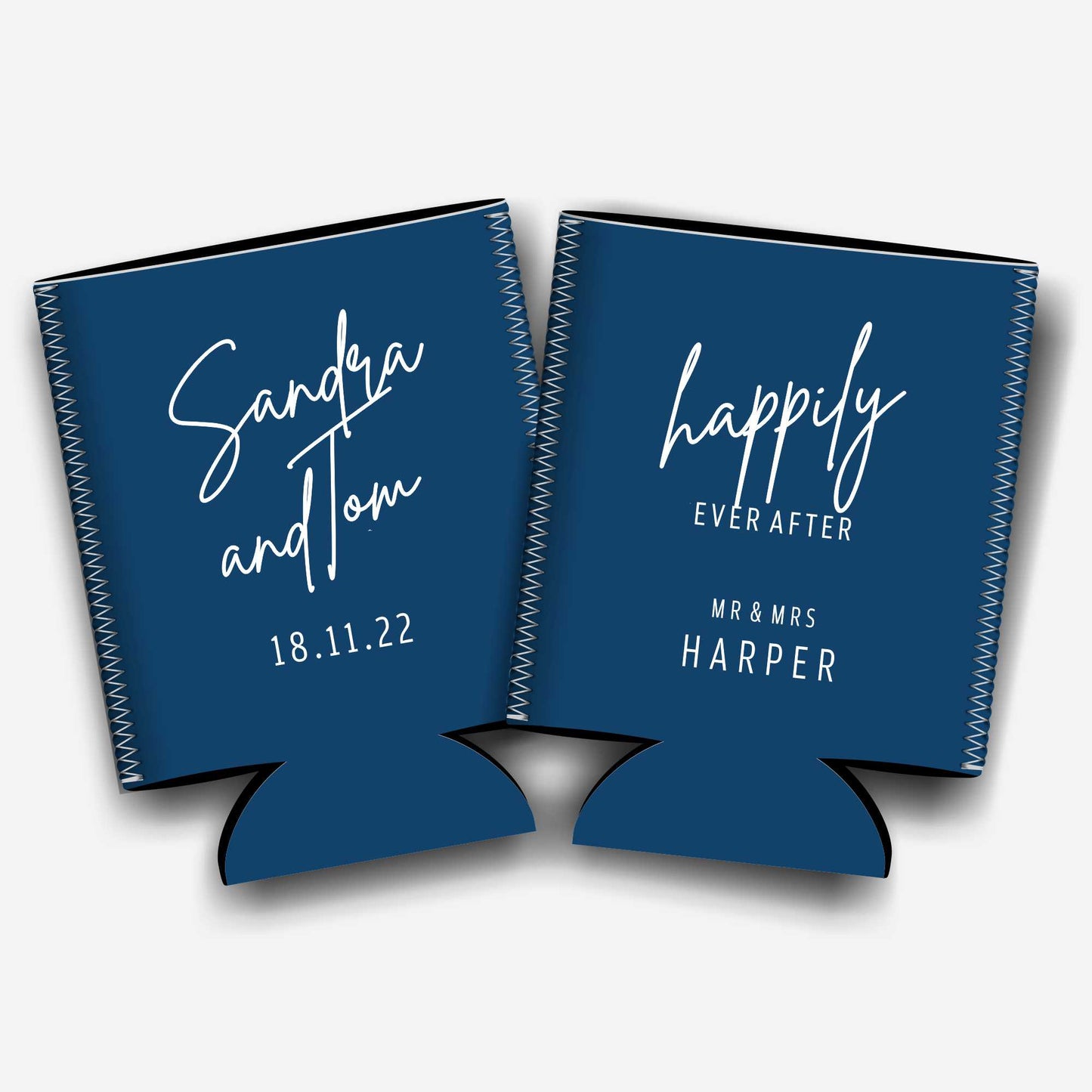 Colapsible flat-pack stubby holders wedding