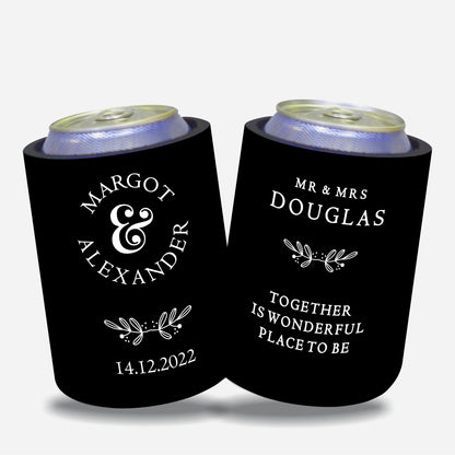 Personalized Wedding Stubby Holders with 11 most popular wedding sayings. Quantity 20 - #247 - FREE EXPRESS SHIPPING.