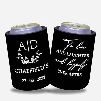 Personalized Wedding Stubby Holders with 11 most popular wedding sayings. Quantity 20 -# 251 - FREE EXPRESS SHIPPING.