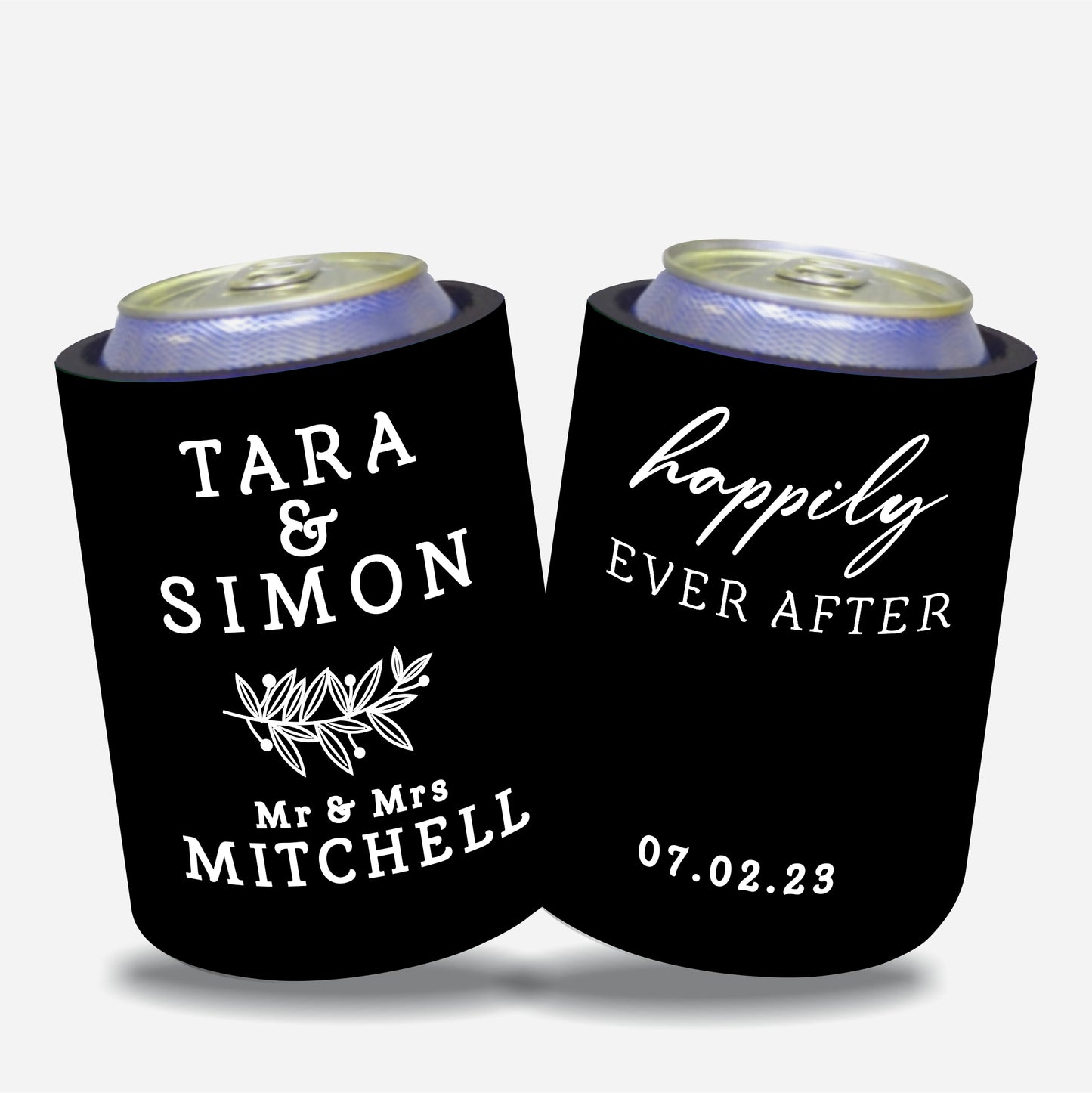 Personalized Wedding Stubby Holders with 11 most popular wedding sayings. Quantity 20 -# 254 - FREE SHIPPING.