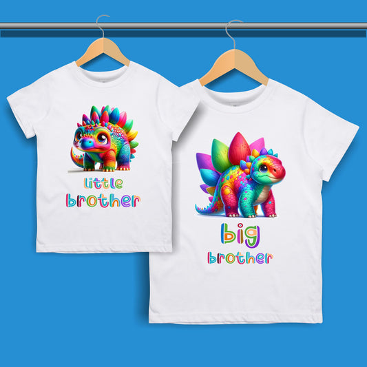 Dinosaur Big Brother Little Brother T-shirt for Boys