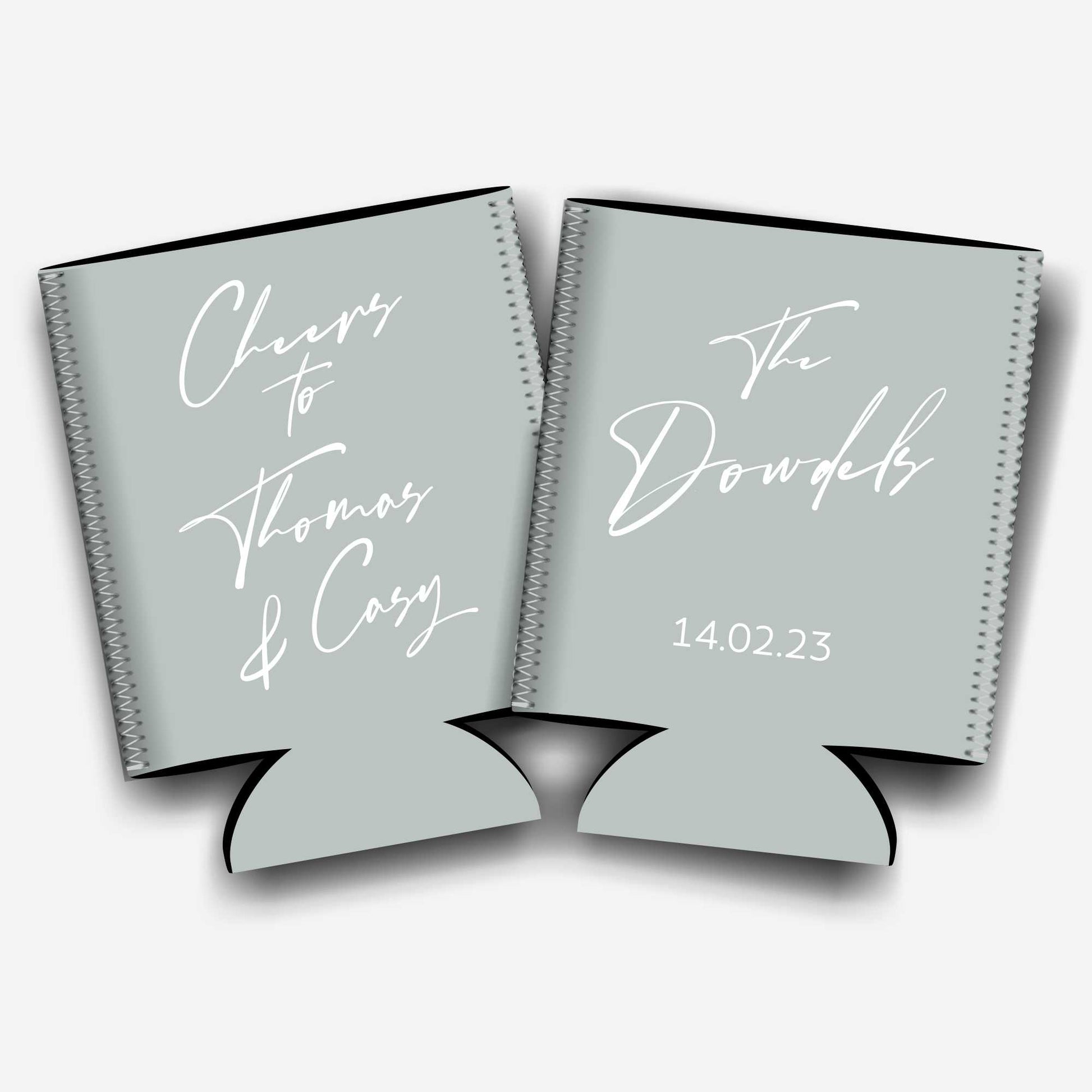 Colapsible flat-pack stubby holders wedding