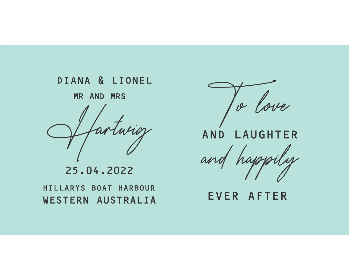 Personalised Wedding Stubby Holder  - Quantity 20 - DESIGN 258 - FREE EXPRESS SHIPPING.