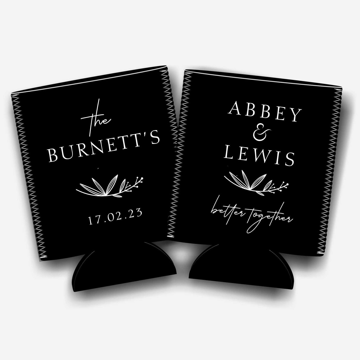 Colapsible flat-pack stubby holders wedding