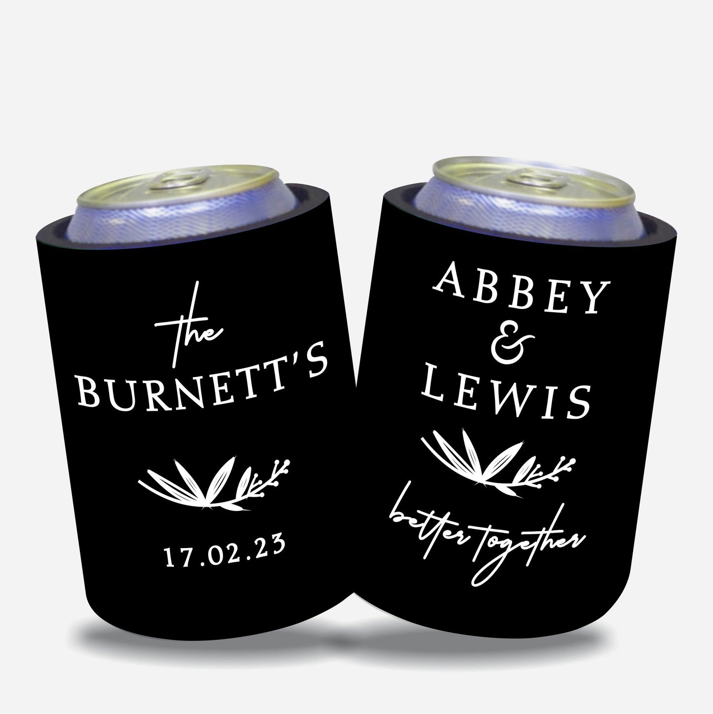 Personalised Wedding Stubby Holders  - Quantity 20 - #116 - FREE SHIPPING