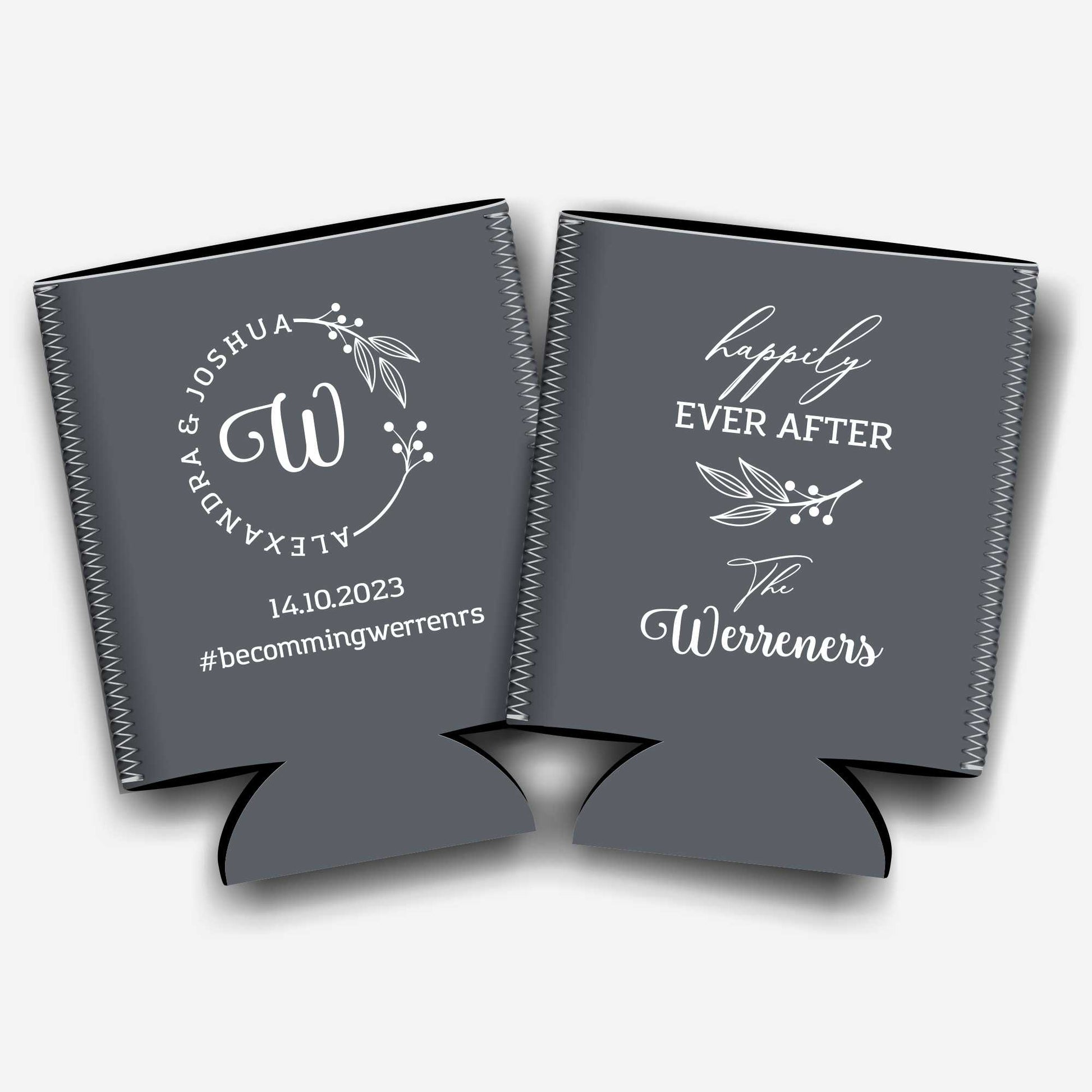 Colapsible flat-pack stubby holders wedding