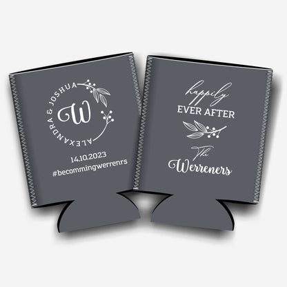 Colapsible flat-pack stubby holders wedding