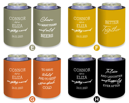 Personalized Wedding Stubby Holders - Quantity 20 - #241 - FREE EXPRESS SHIPPING.