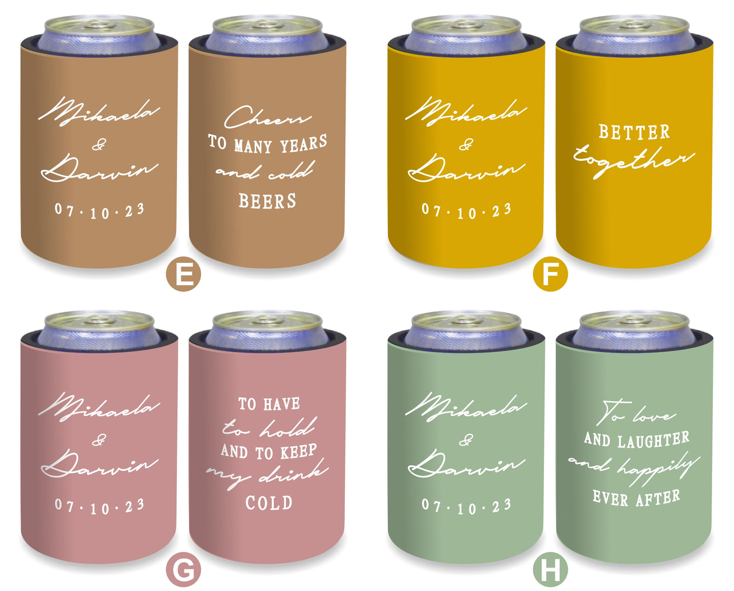 Personalized Wedding Stubby Holders