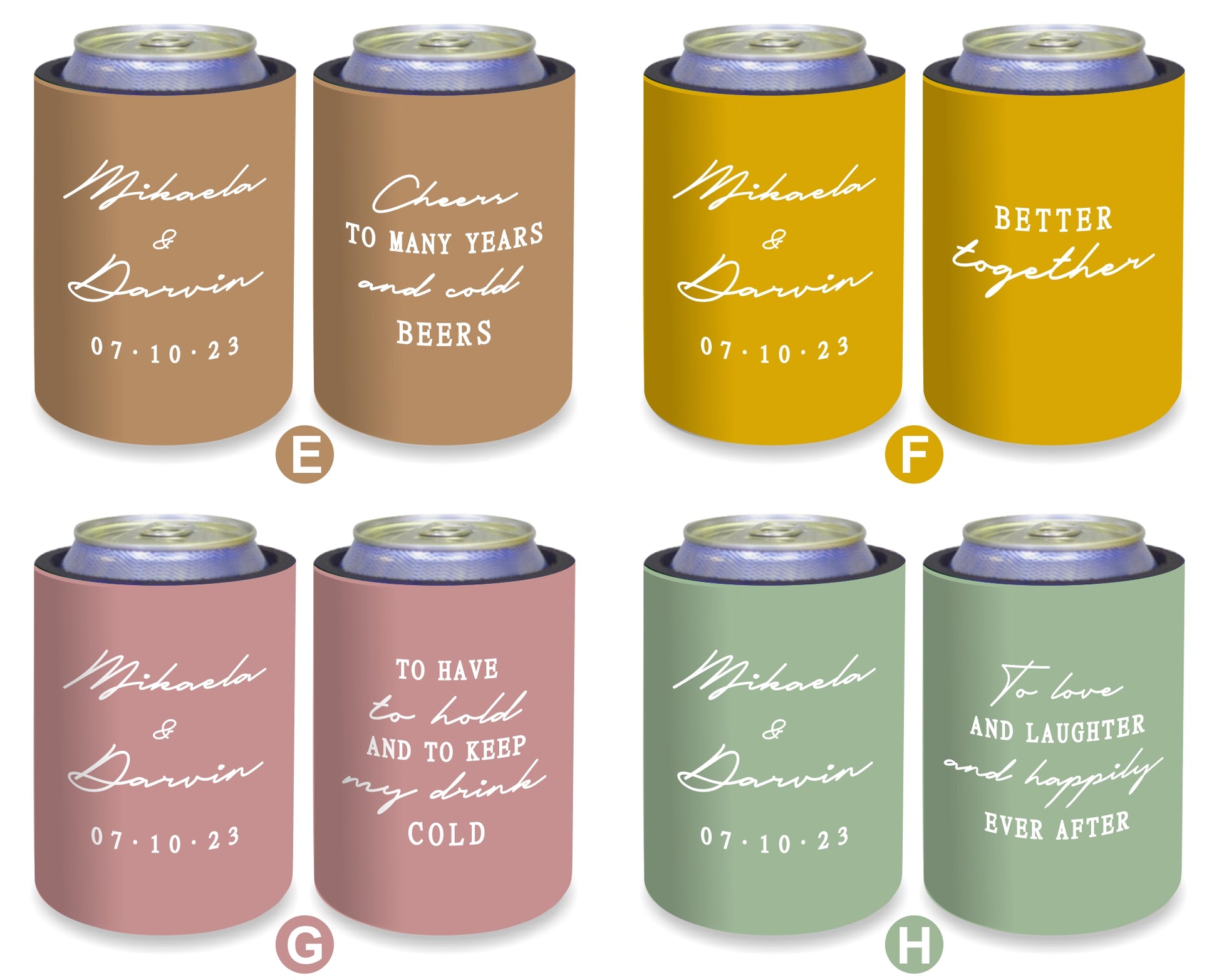 Personalized Wedding Stubby Holders