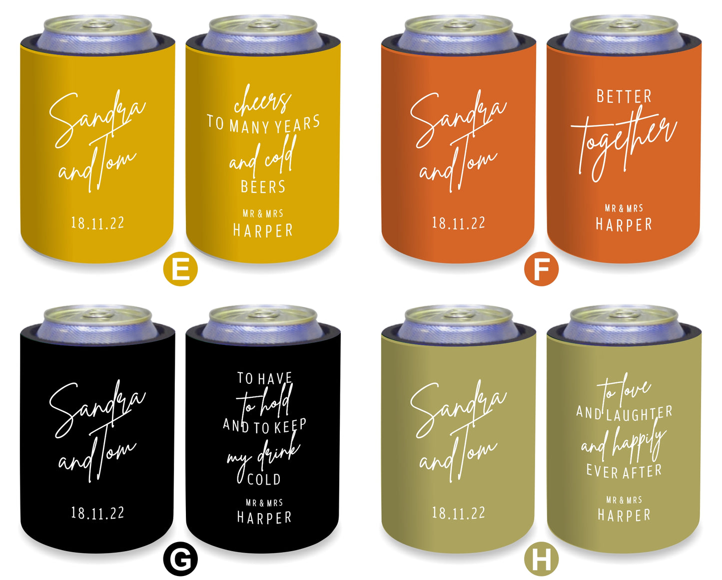 Personalized Wedding Stubby Holders