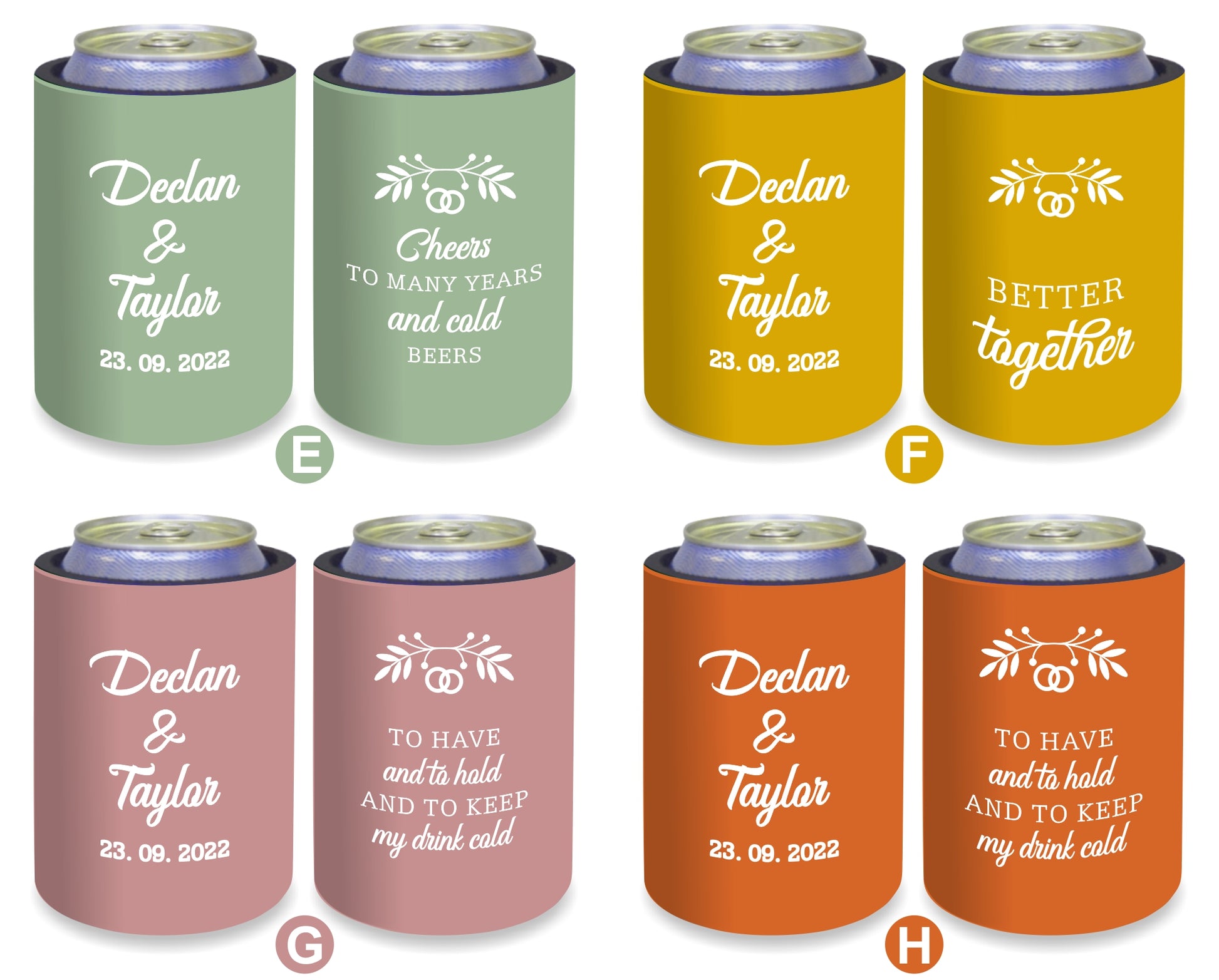 Personalized Wedding Stubby Holders