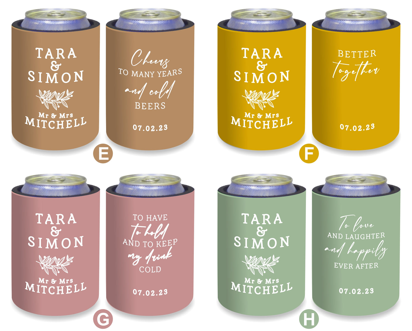 Personalized Wedding Stubby Holders