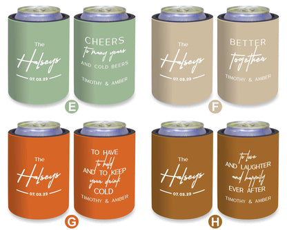 Quantity 10 - Personalised Stubby Holders - Wedding - With 11 most popular wedding sayings - #236 - FREE SHIPPING.