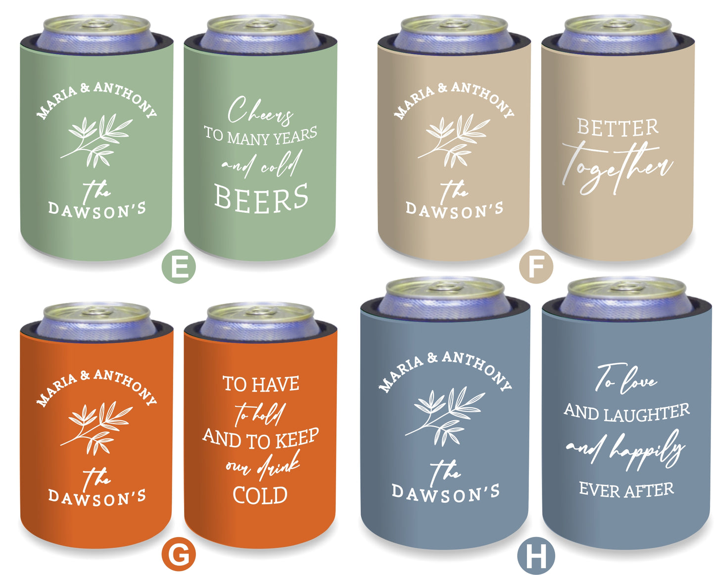 Personalized Wedding Stubby Holders