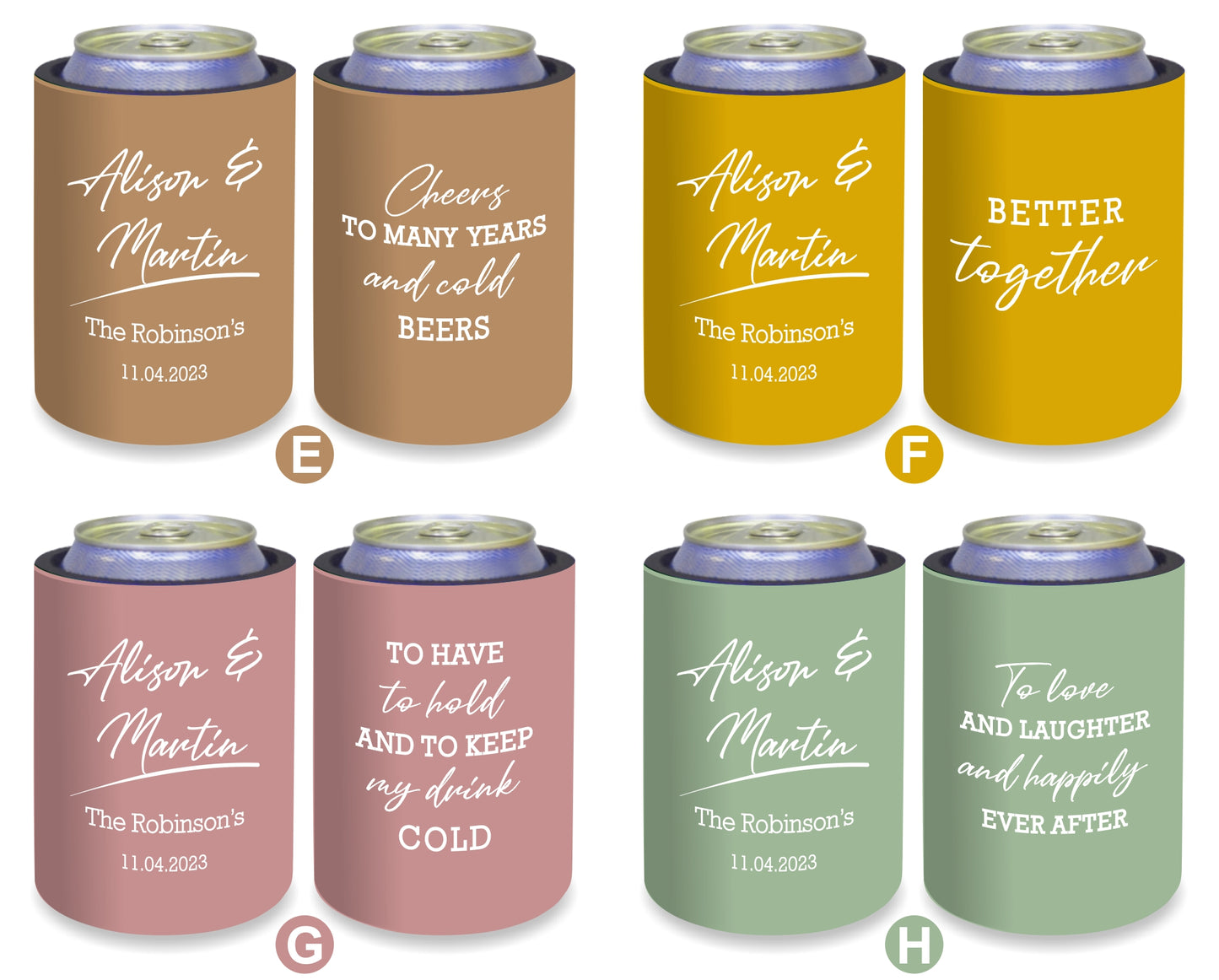 Personalized Wedding Stubby Holders