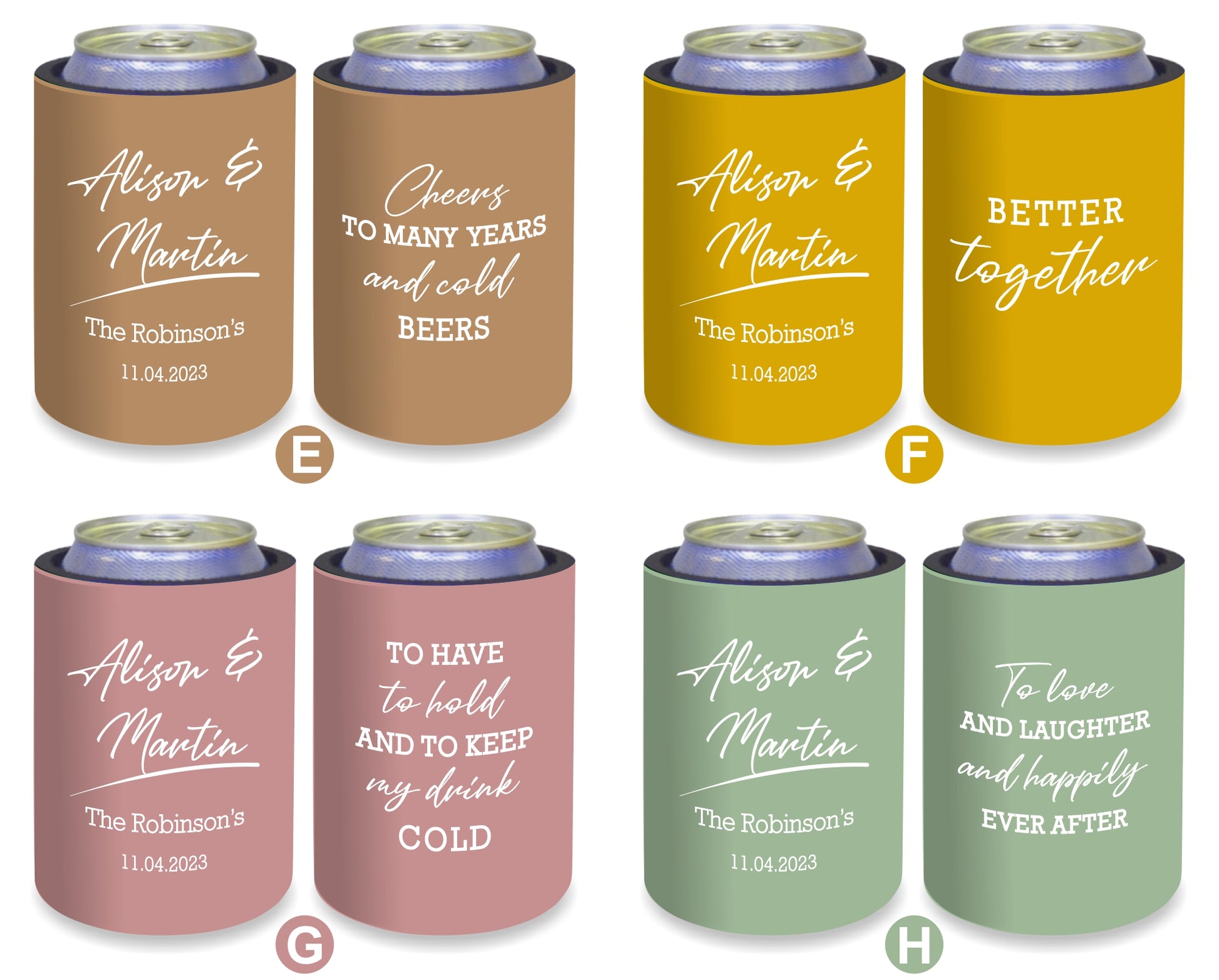 Personalized Wedding Stubby Holders