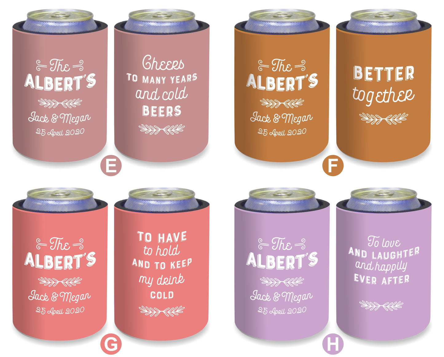 Personalized Wedding Stubby Holders 