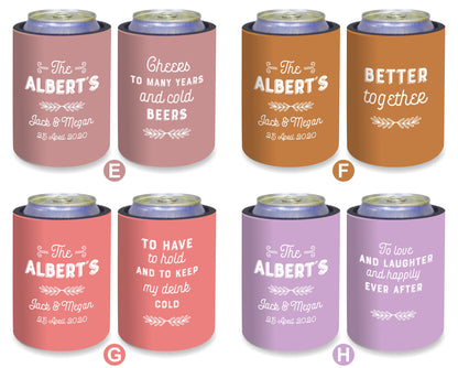 Personalized Wedding Stubby Holders 