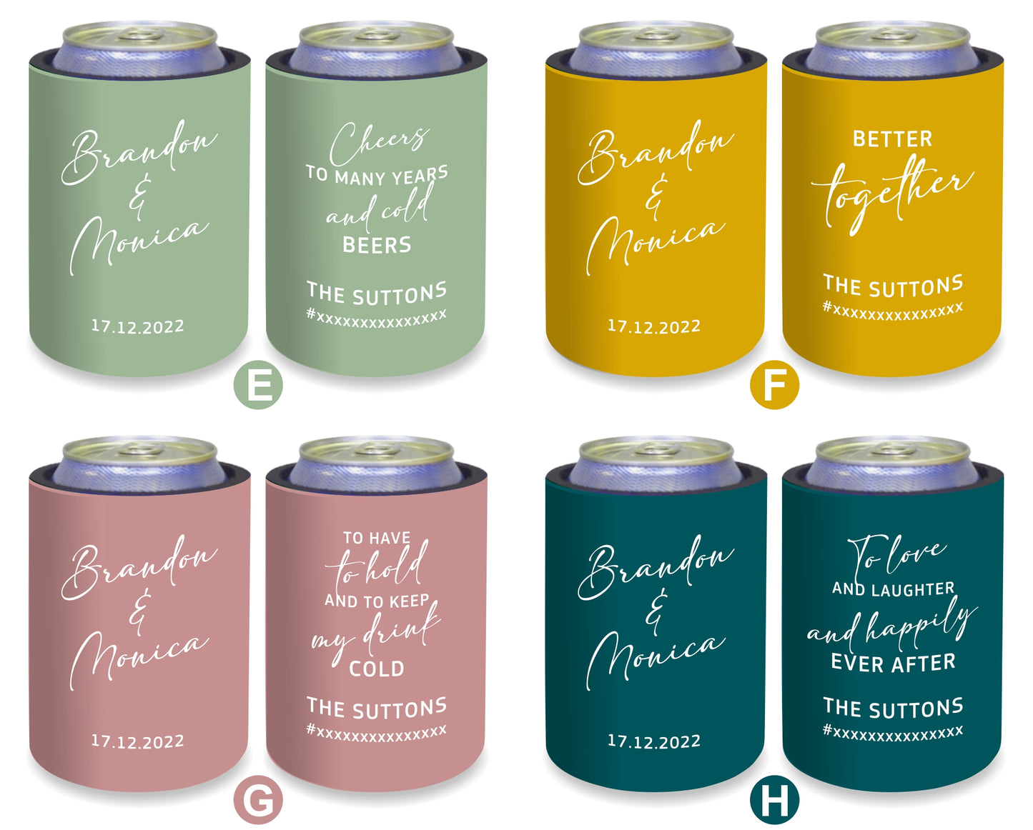 Personalized Wedding Stubby Holders