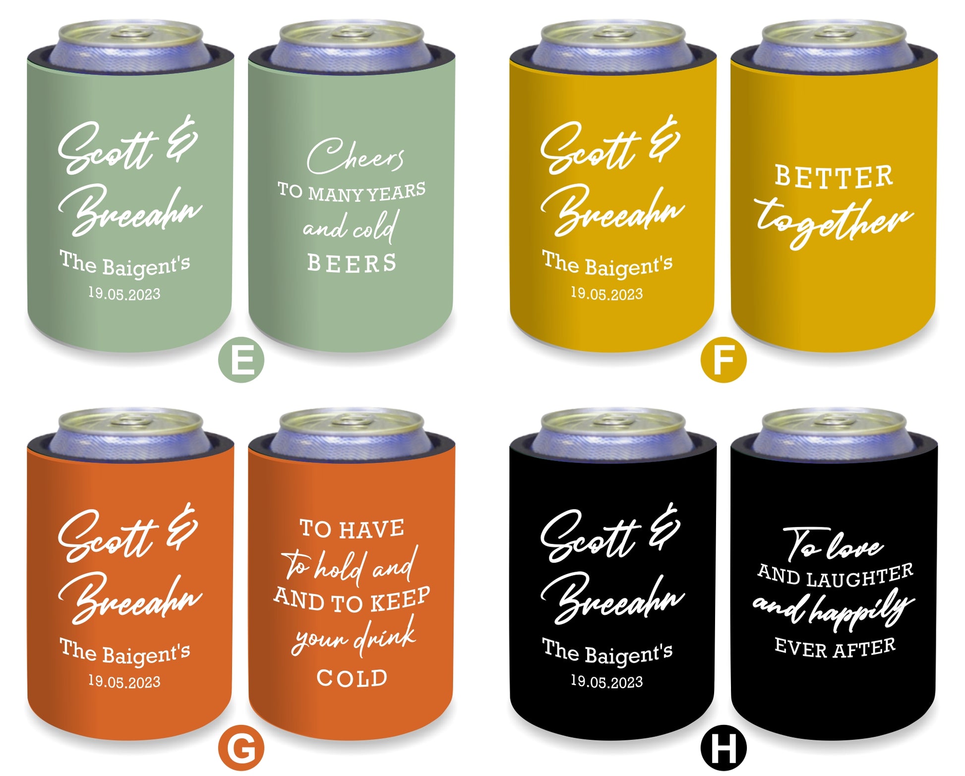 Personalized Wedding Stubby Holders 