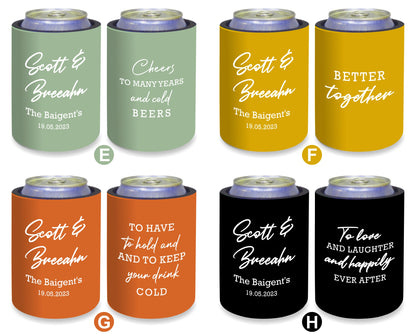 Personalized Wedding Stubby Holders 