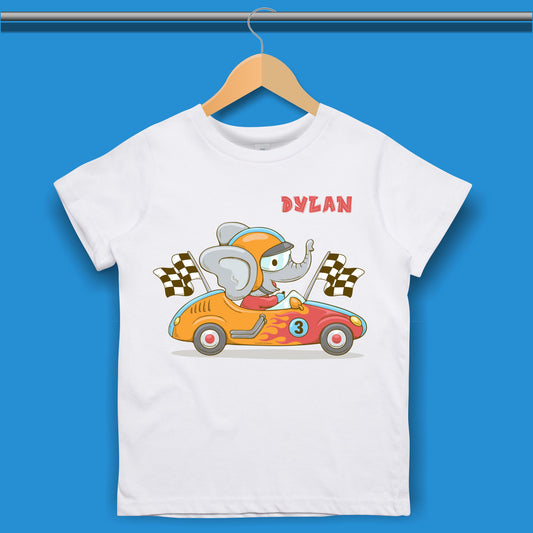 Cartoon Racing Car T-shirt for Boys