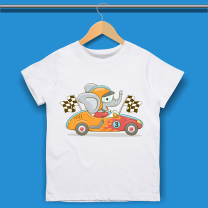 Cartoon Racing Car T-shirt for Boys