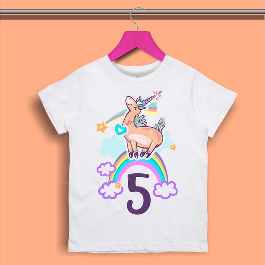 Unicorn Birthday T-shirt for Girls - #340