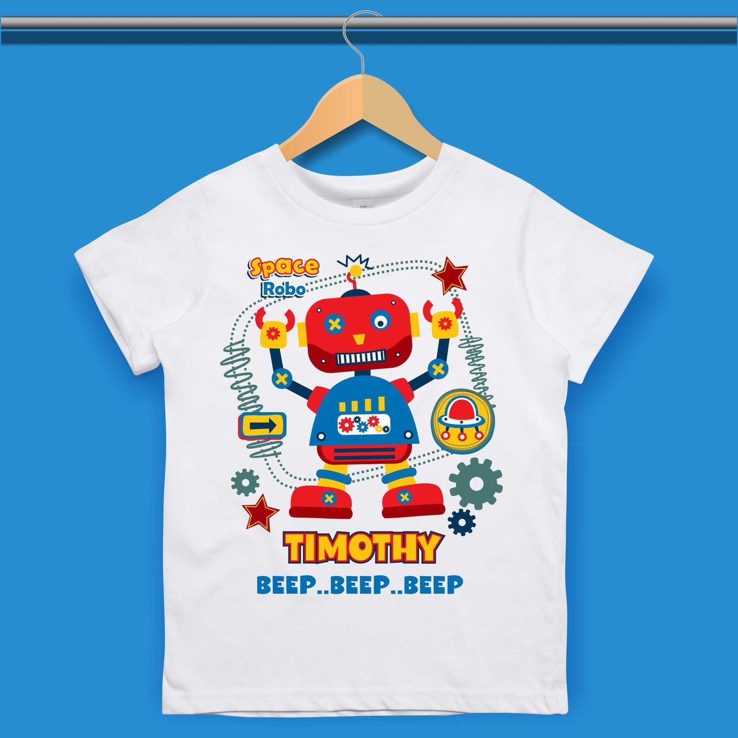 Robot Birthday T-shirt for Boys #348