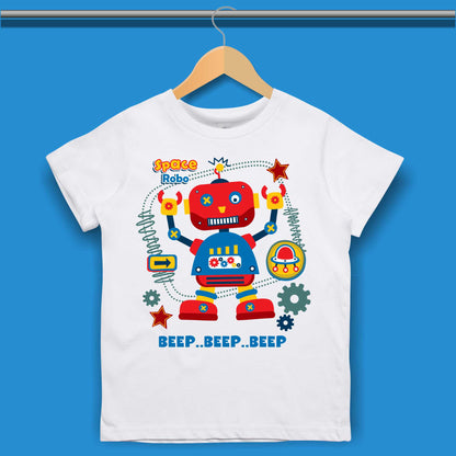 Robot Birthday T-shirt for Boys #348