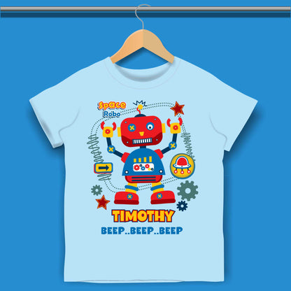 Robot Birthday T-shirt for Boys #348