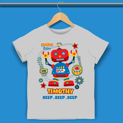 Robot Birthday T-shirt for Boys #348