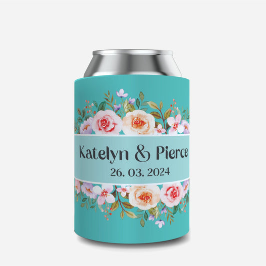 Full Colour Sublimated Wedding Stubby Holder / Can Cooler - Quantity of 20 - Design 36