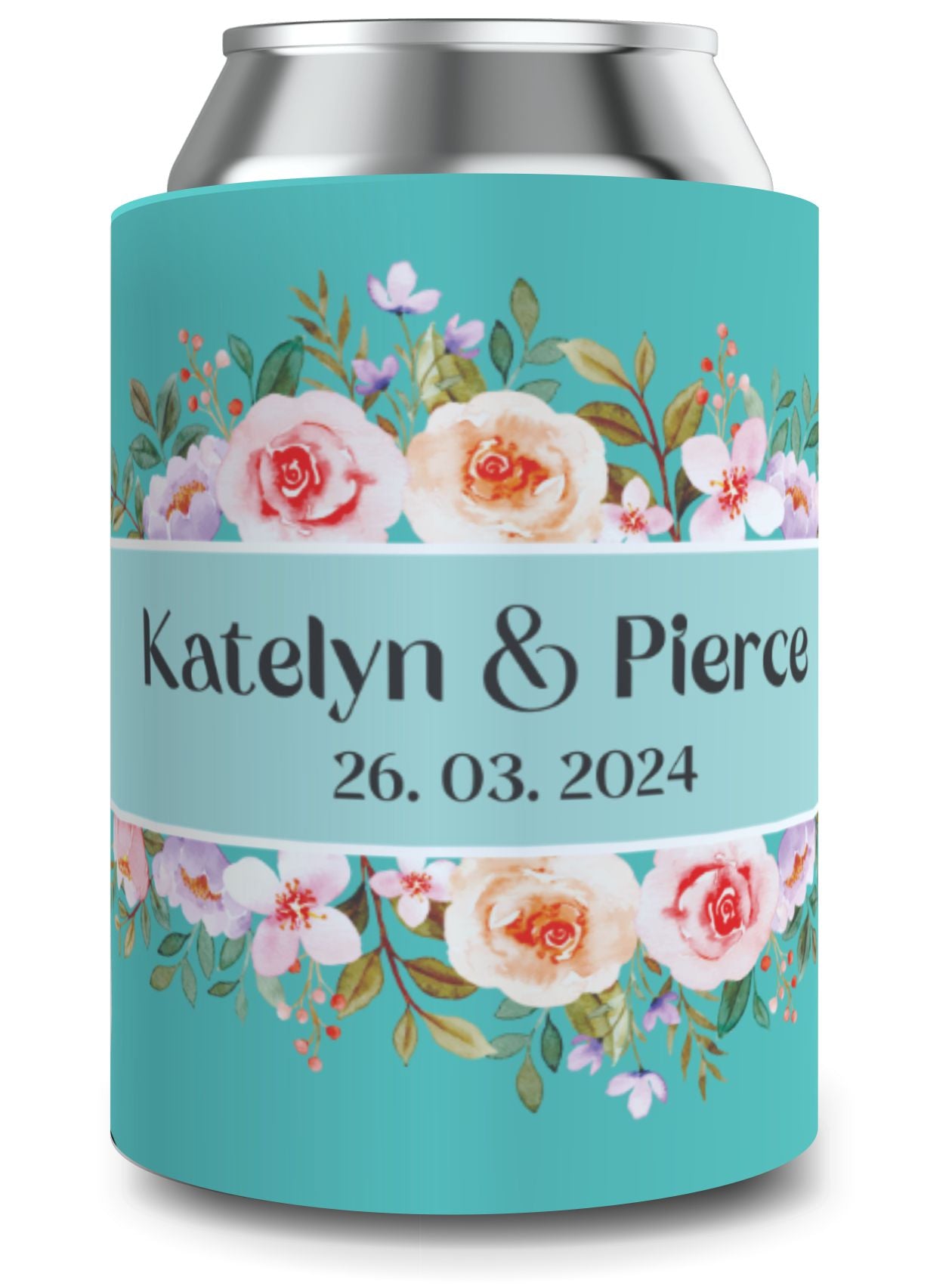 Full Colour Sublimated Wedding Stubby Holder / Can Cooler - Quantity of 20 - Design 36