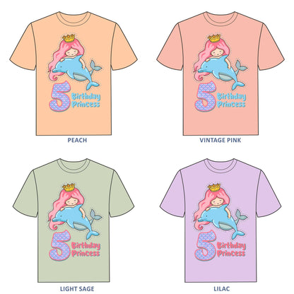 Mermaid Birthday Princess T-shirt for Girls - #383