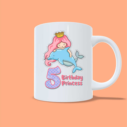 Mermaid Birthday Princess T-shirt for Girls - #383