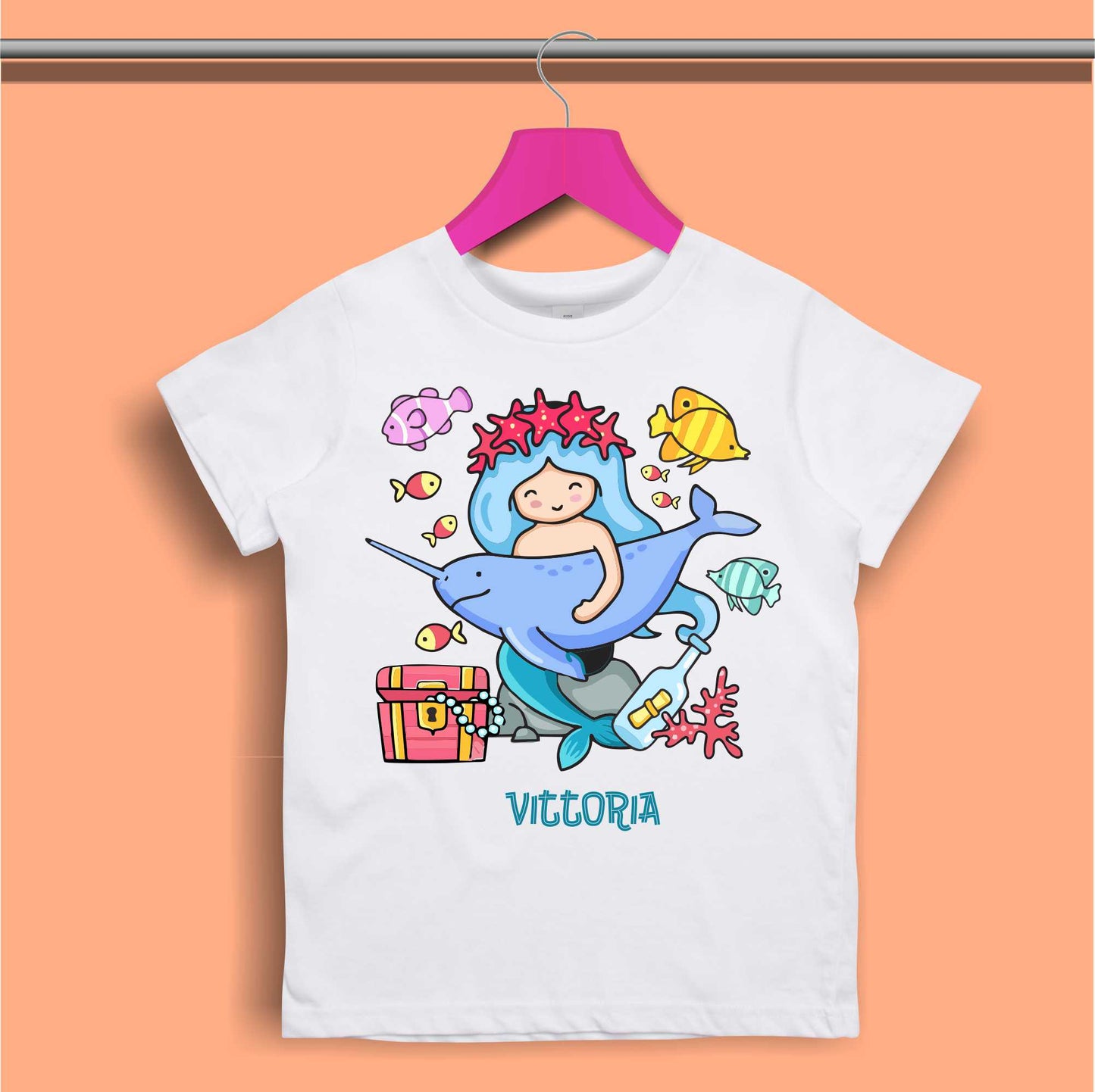 Mermaid Birthday Princess T-shirt for Girls - #384