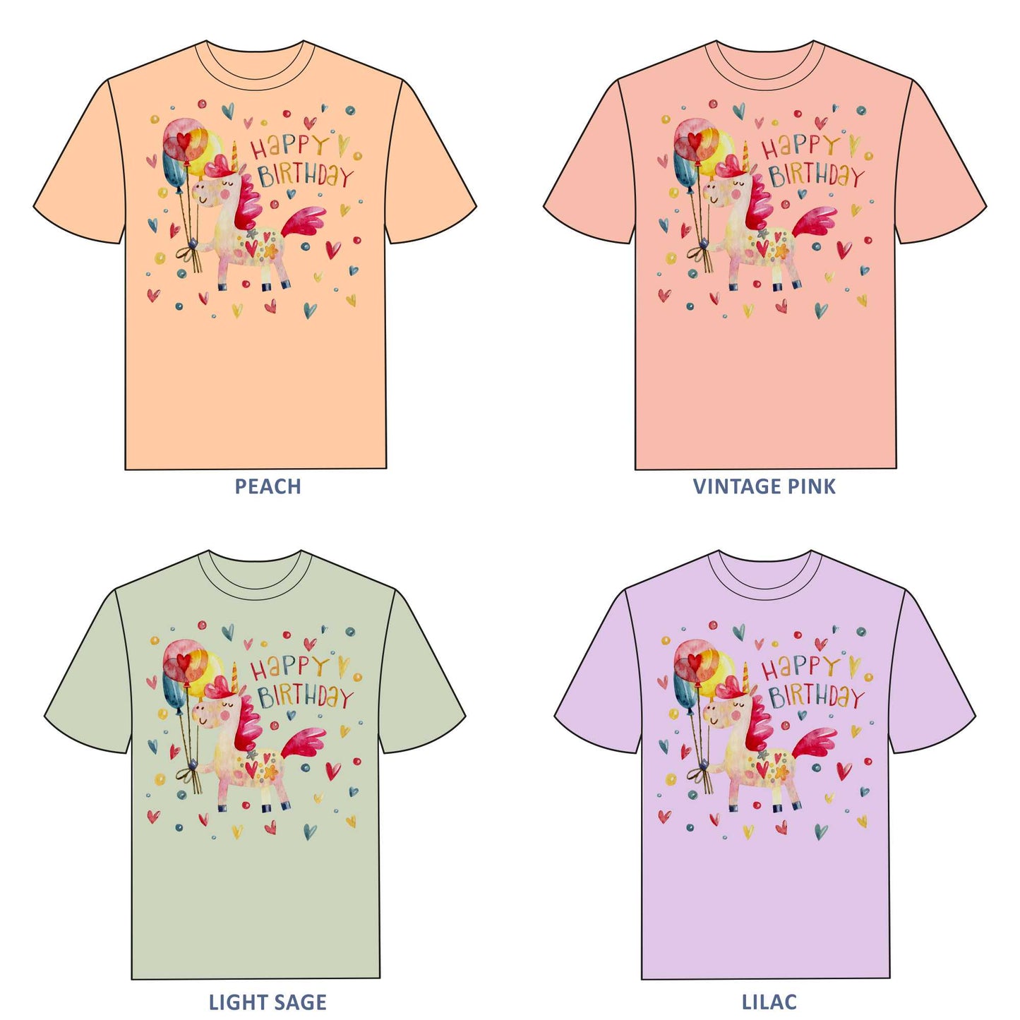 Unicorn Birthday T-shirt for Girls - #387