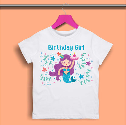 Mermaid Birthday T-shirt for Girls - #389