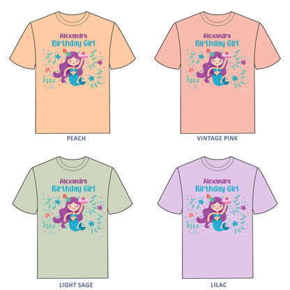 Mermaid Birthday T-shirt for Girls - #389