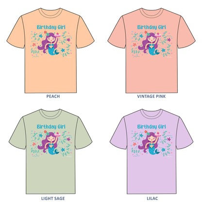 Mermaid Birthday T-shirt for Girls - #389