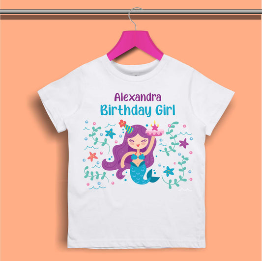 Mermaid Birthday T-shirt for Girls - #389