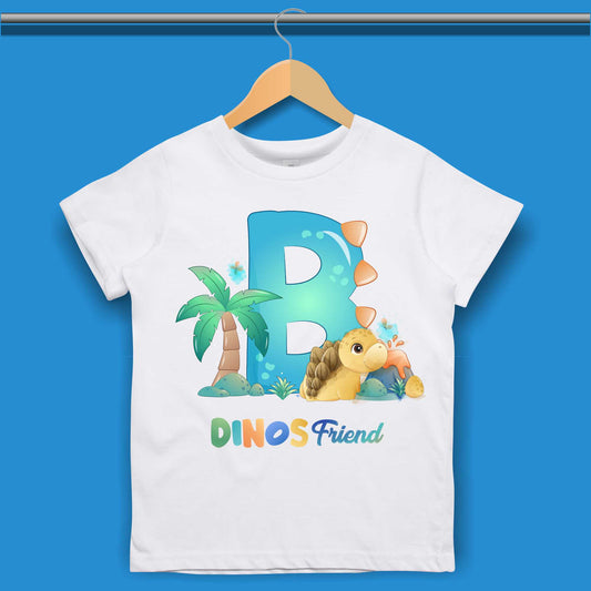 Monogramed Dino Birthday T-shirt for Boys