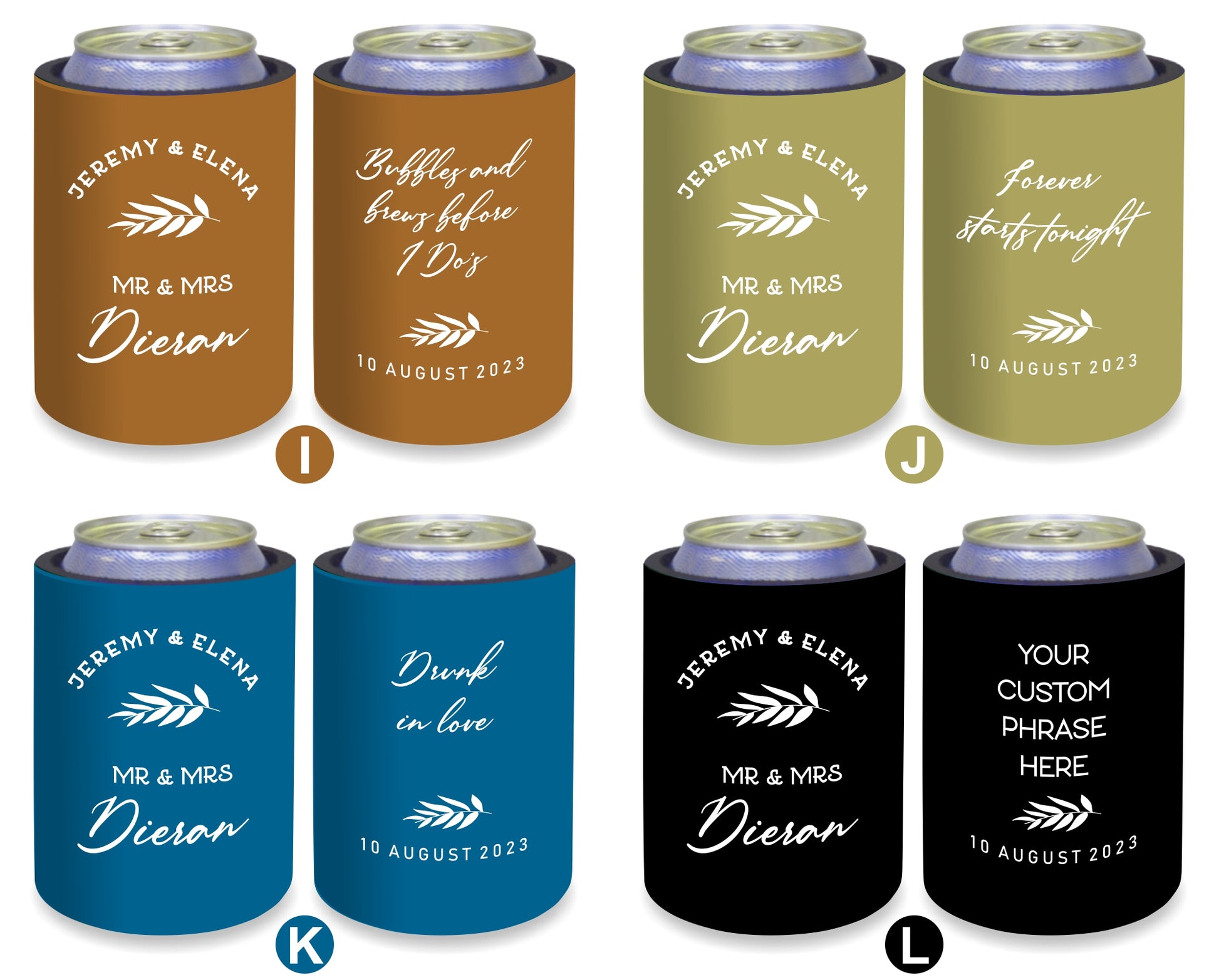 Personalized Wedding Stubby Holders