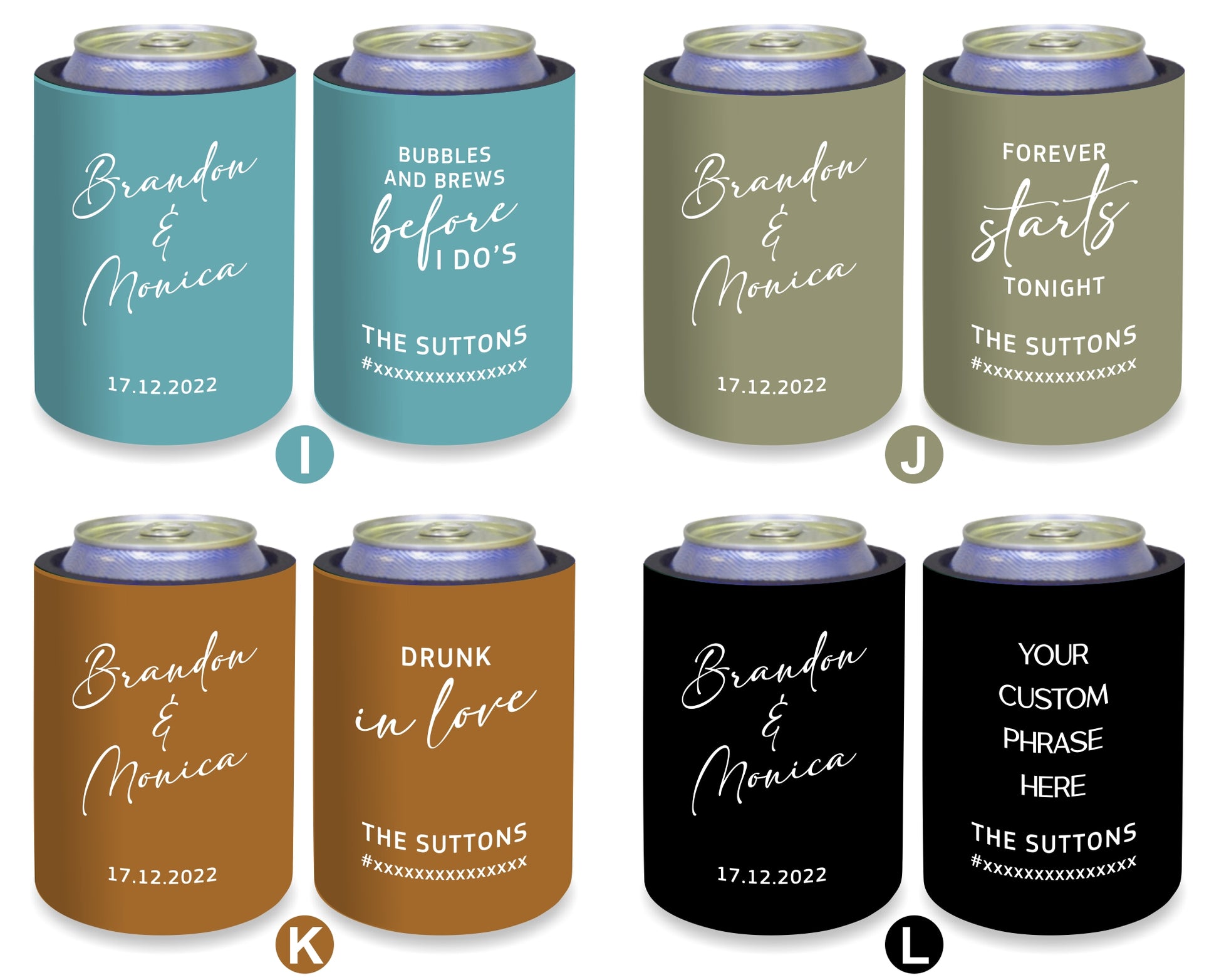 Personalized Wedding Stubby Holders