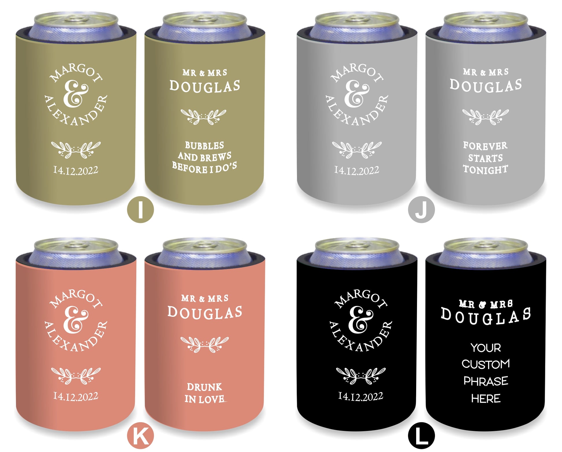 Personalized Wedding Stubby Holders