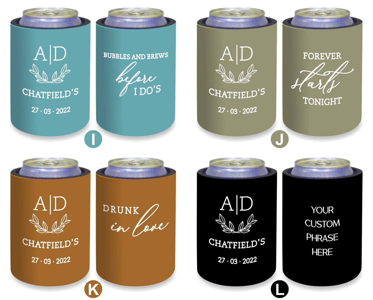 Personalized Wedding Stubby Holders 